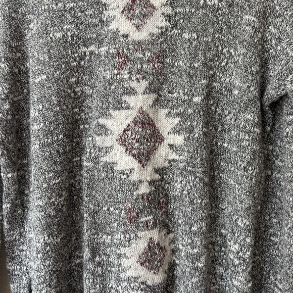 Hollister NEW Size M / L Marled Knit Pullover Sweater Aztec Design Gray‎ Y2K NWT - Picture 3 of 7